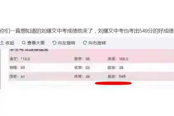 刘耀文的中考成绩体育分比总分抢镜给时代峻峰争了口气