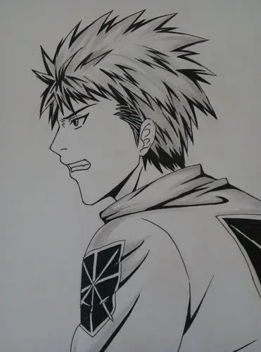 好帅气的鸣人!好帅气的黑白手绘!