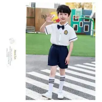 宁述夏天小学生校服班服整套儿童校服套装幼儿园园服夏季英伦风小学生