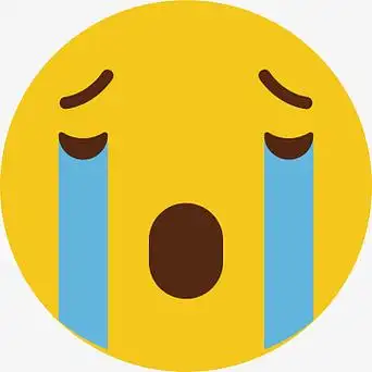 黄色可爱圆脸矢量大哭表情