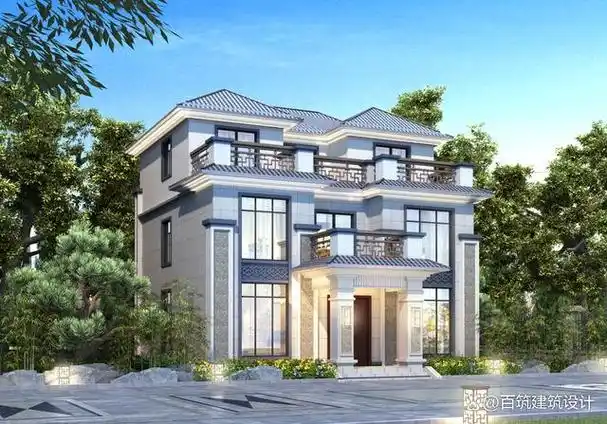 新中式三层别墅设计,精致花格纹感受古韵!