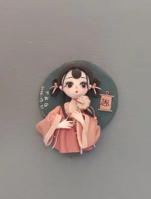 简单可爱古风娃冰箱贴教程黏土教程