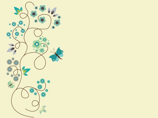 黄色淡雅插画风格的ppt幻灯片背景淡雅艺术蝶恋花ppt背景图片