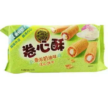徐福记卷心酥草莓奶油芝士味105g袋装夹心卷饼干点心蛋卷儿童零食香浓
