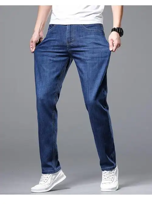 海澜优选 海澜之家旗下品牌款冰丝牛仔裤男士宽松直筒商务高弹力男裤