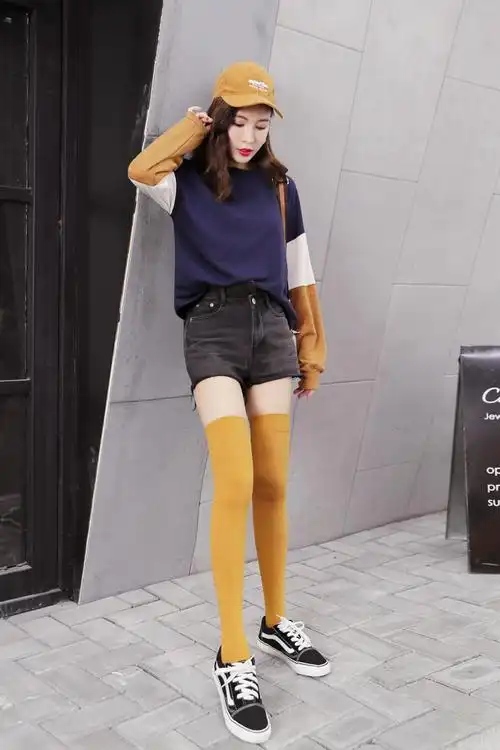 学生袜长袜纯色袜子压力过膝袜秋冬日系ins潮流高筒袜长筒袜女袜