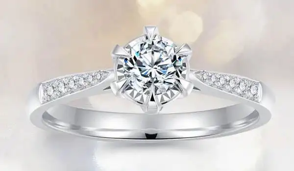 老凤祥1克拉18k白金钻石戒指展示