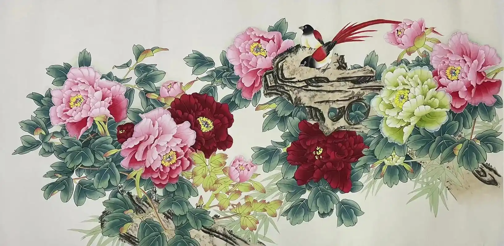 牡丹画一纯 #国画写意牡丹 #纯手绘 #洛阳牡丹画一纯 - 抖音