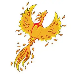 凤凰卡通翱翔的凤凰.卡通风格照片