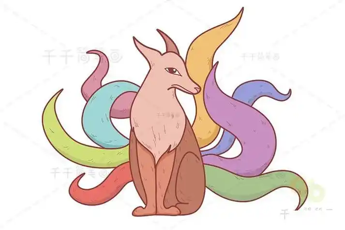 九尾天狐简笔画步骤