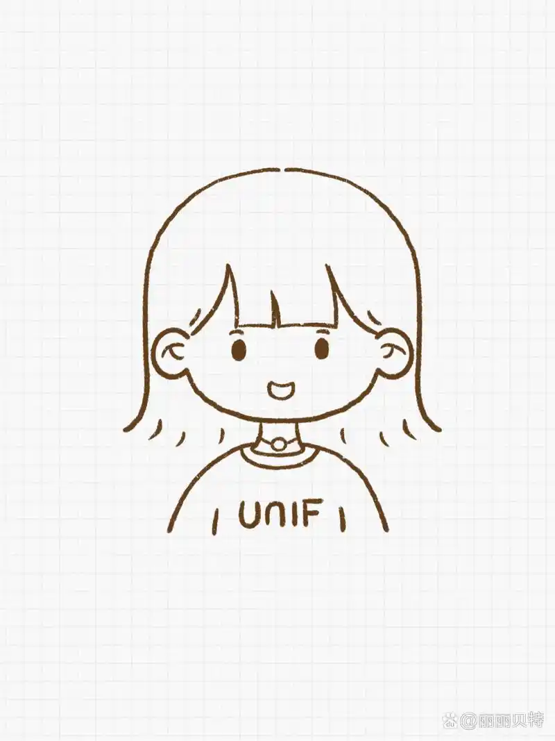 ipad学画画/简笔画头像教程/齐刘海短发女孩 一个萌萌哒的短发齐刘海