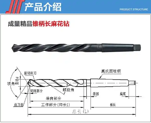 锥柄长麻花钻 深孔 加长钻头 铣制 14 15 18 26 32 36