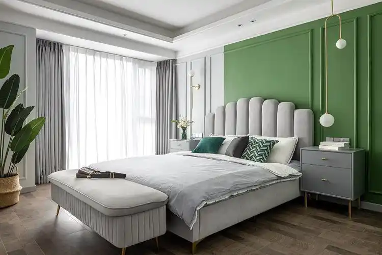 欧式风格卧室床头墙漆颜色搭配效果图