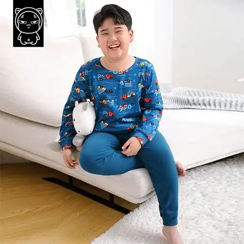 胖童秋衣秋裤套装儿童内衣软糯弹力保暖小猪托尼童装男童加肥加大