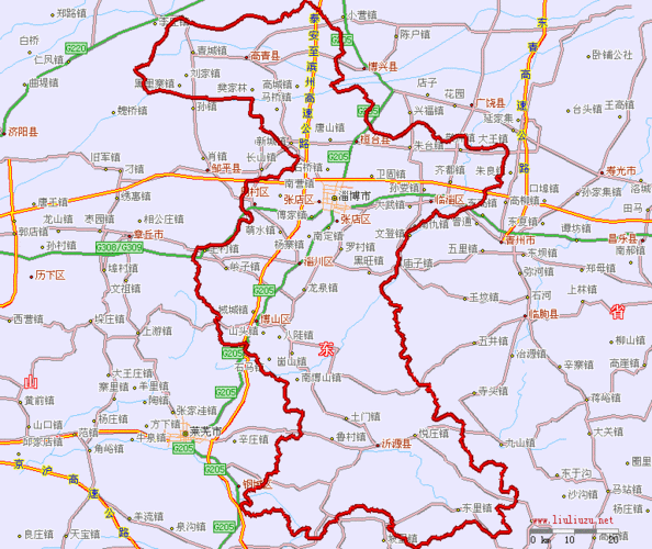 山东省淄博市有哪些县?淄博市总共三县五区.