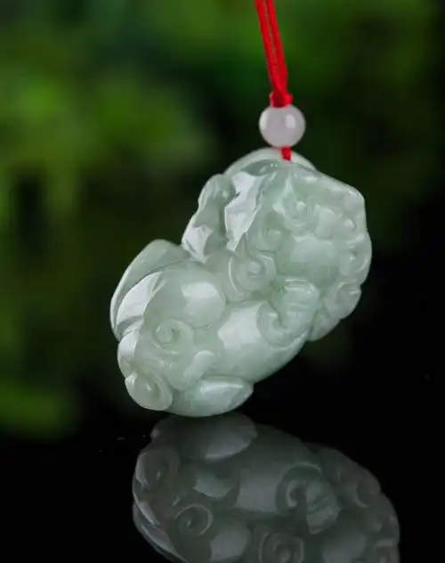 中性豆种招财貔貅翡翠吊坠a货附证书