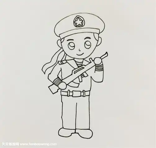 意大利军人的简笔画