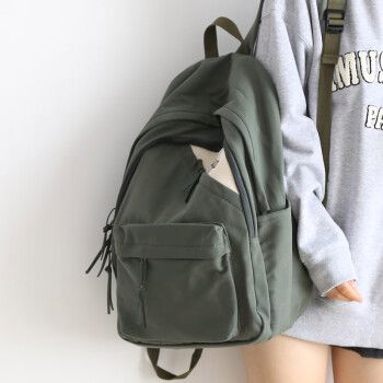 迪士尼disney复古帆布双肩包女韩版撞色书包女初中生百搭休闲背包女