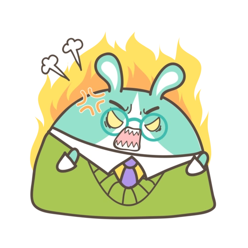 可爱卡通生气的萌萌哒兔子