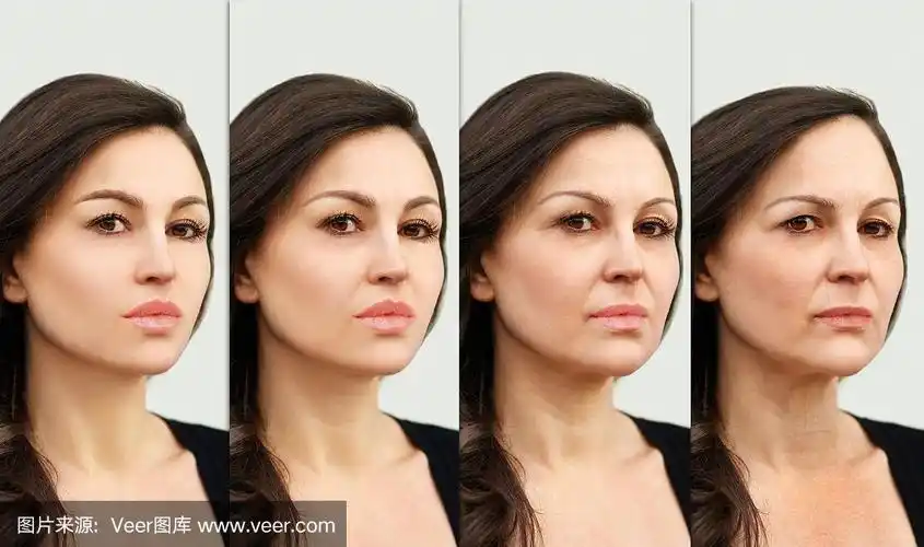 衰老的过程.时代的变化.不同年龄的女人,观念皮肤老化.