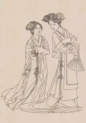 国画入门教程:白描人物线条练习