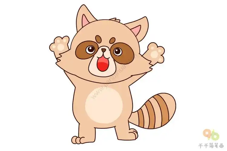 开心的小熊猫简笔画图片