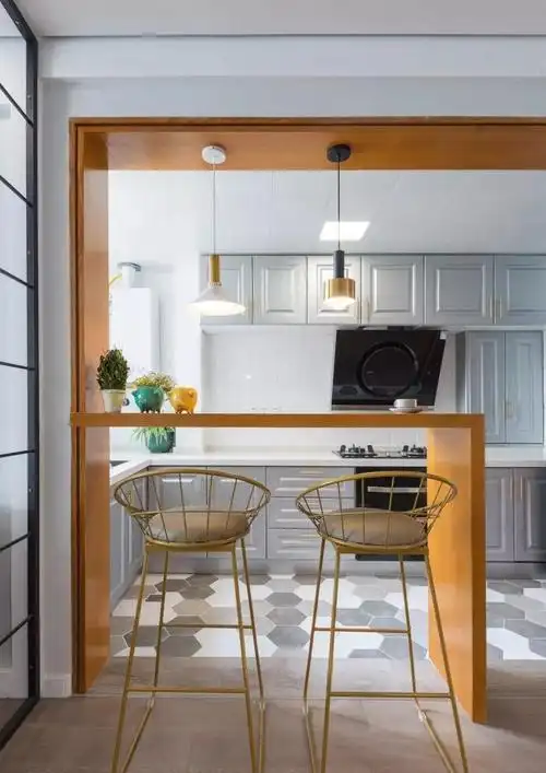 开放式厨房隔断吧台装修效果图