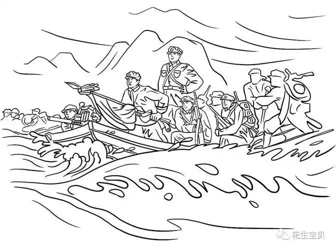 小红军卡通图片简笔画红军吹号角矢量图冲锋号免抠元素红色文化 儿童