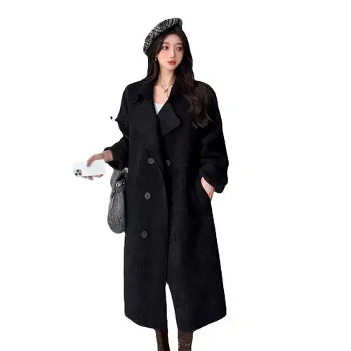 加厚保暖大衣气质通勤宽松中长款上衣2021毛呢英伦风衣外套女冬季