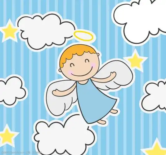 可爱天空中的天使矢量素材