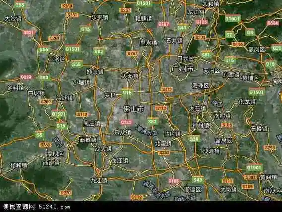 中国广东省佛山市南海区地图(卫星地图)