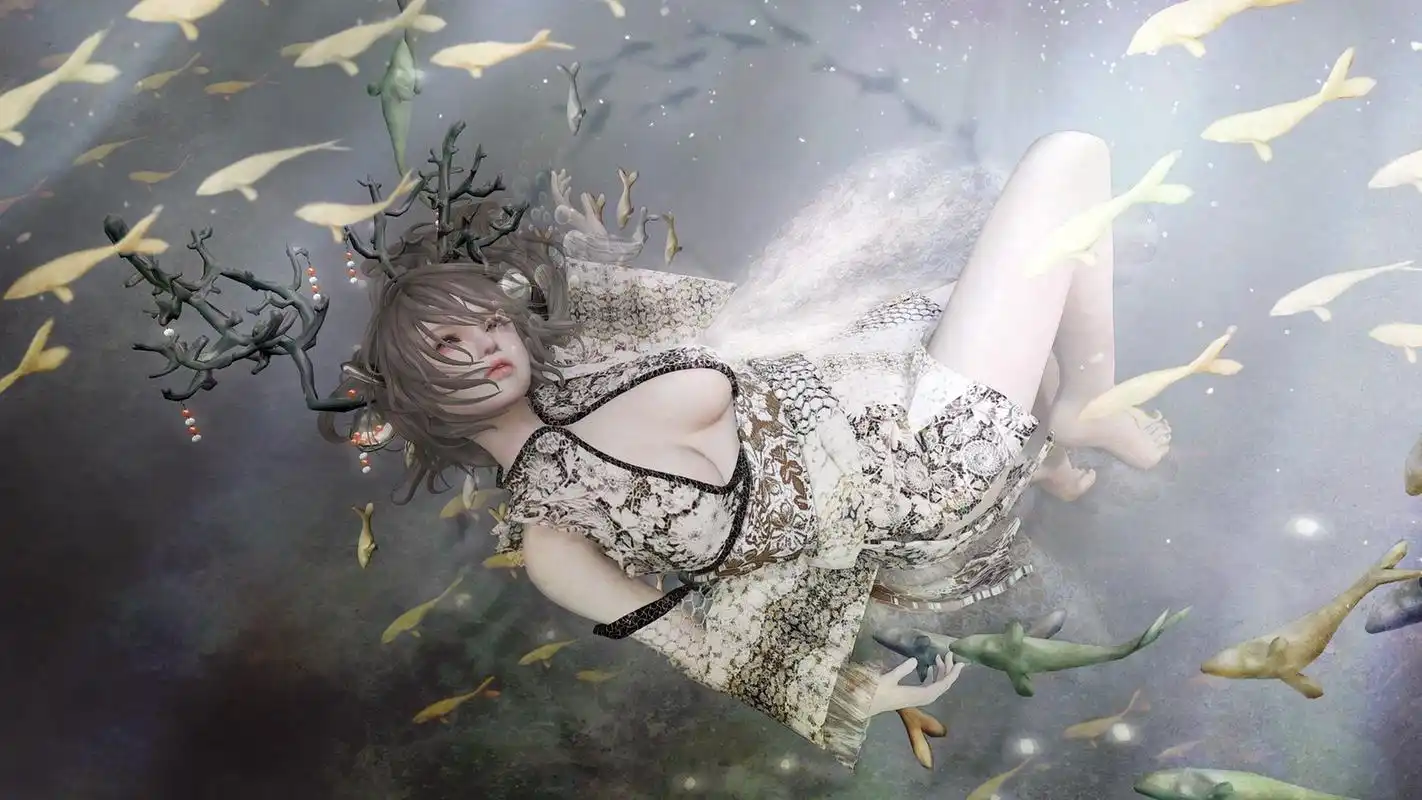 唯美3d手绘美女图片高清电脑桌面壁纸.