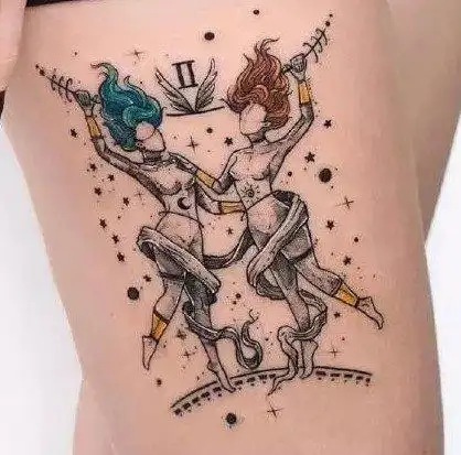 好看的双子座纹身刺青图案大全2