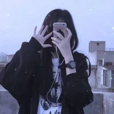 粉色手机挡脸头像