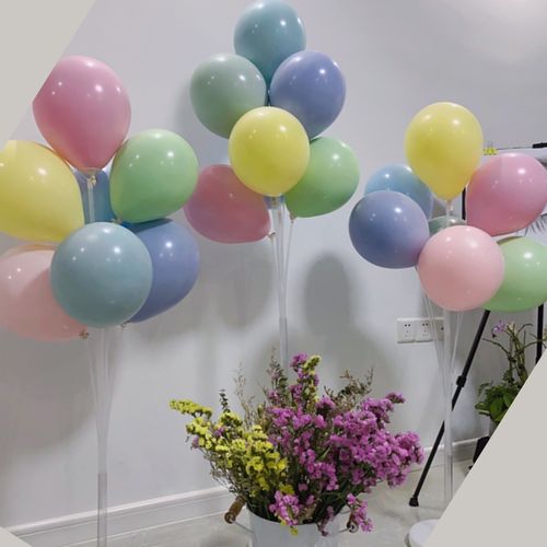 气球商场地面柜台装饰马卡龙生日布置多高高度气球