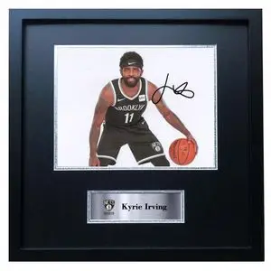 欧文亲笔签名照片复刻相框裱框挂画球衣装饰画海报篮网骑士nba