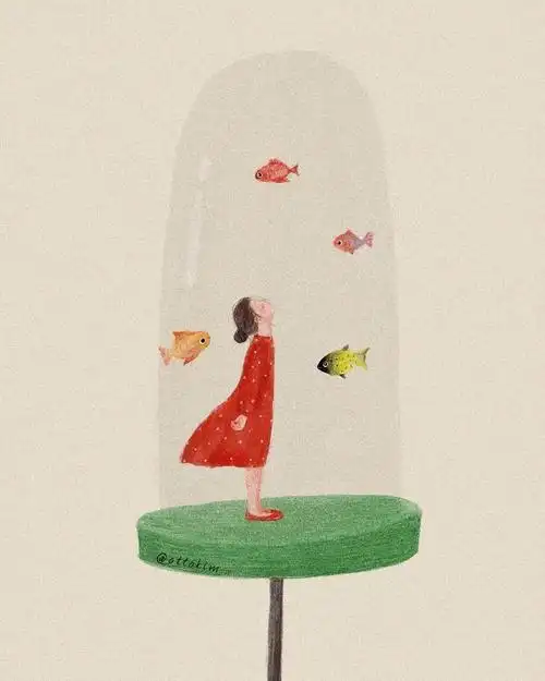 极简风格插画简单可以治愈心灵的繁复