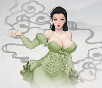 鬼谷八荒丰满抹胸绿色婚纱服饰mod