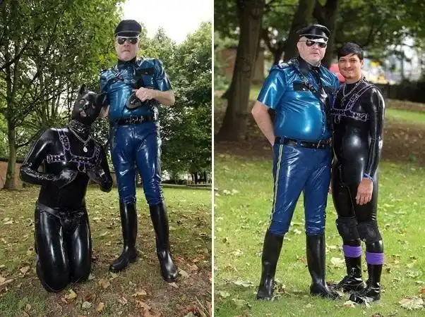 停工期间穿上1000英镑(约合人民币8645元)的乳胶"狗皮"体验小狗的生活