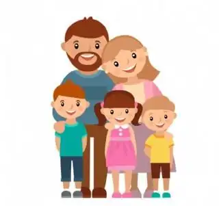 手绘五口之家全家福
