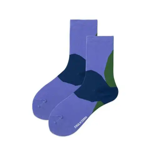 设计师插画袜子男女中筒袜潮袜简约时尚运动街头花xue两双颜色备注