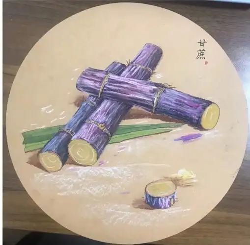 添加一些蔗渣,学会点缀画面#甘蔗  #少儿创意美术  #画画  #写生