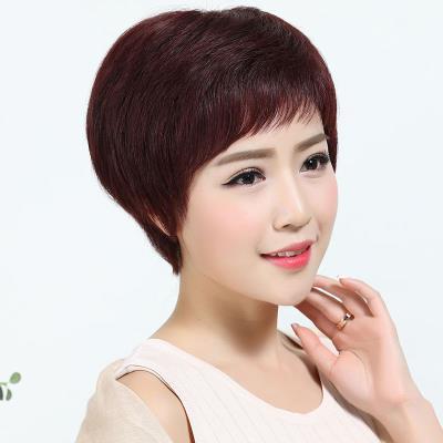 正品假发女短发真发全手织假发女时尚气质女士假发套真人发丝自然