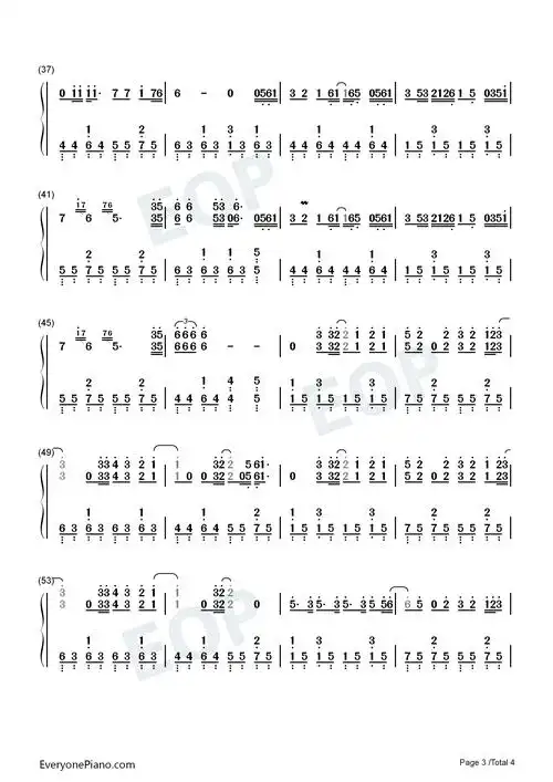 dear john-你的爱会将我灌醉我没有所谓-抖音双手简谱预览3