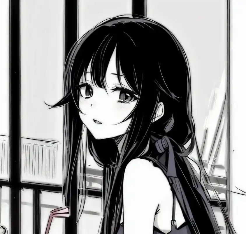 黑白动漫高冷女头