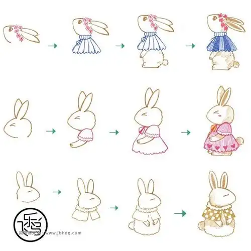 简笔画小兔子可爱呆萌 简笔画兔子可爱呆萌