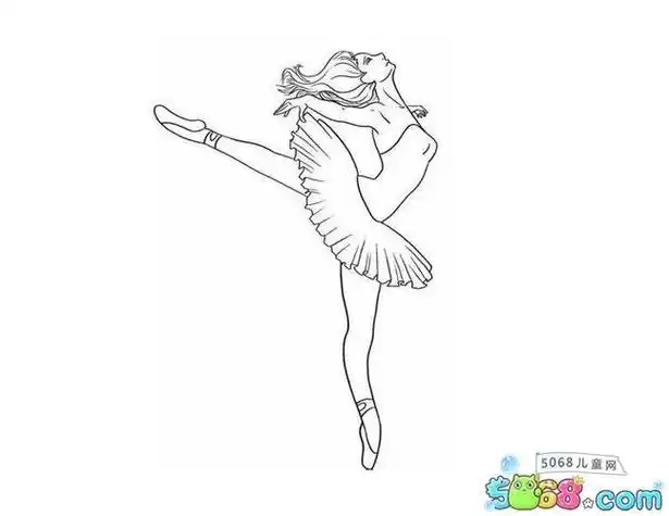 舞蹈分解简笔画芭蕾舞女孩简笔画简约型文化普通难度-儿童千千简笔画
