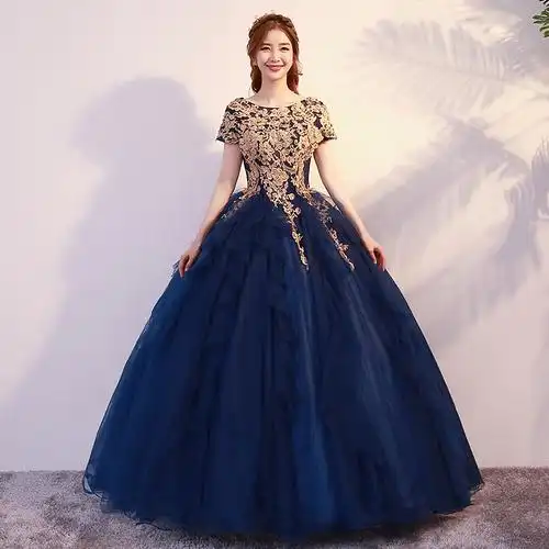 晚礼服蓬蓬裙主持长款演出服声乐艺考学生美声独唱舞台年会礼服女