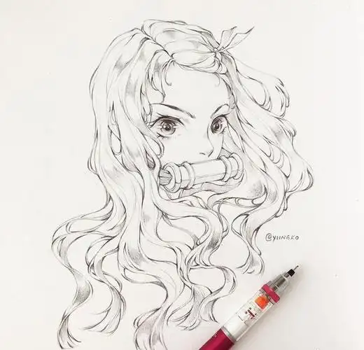 今日绘画推荐:一组自带仙气的线描美少女,有你喜欢的吗