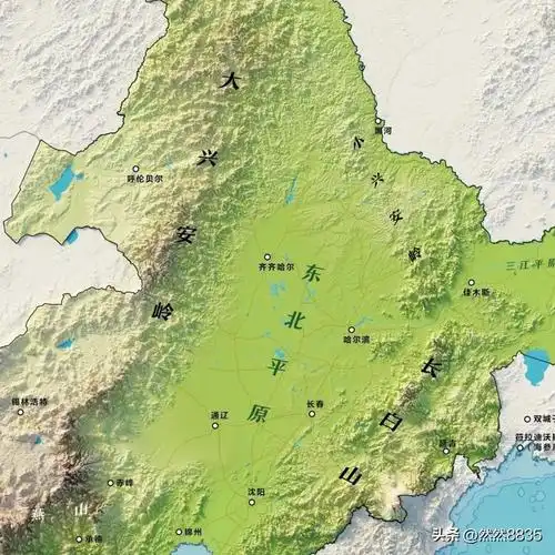 中国及周边国家3d地形图